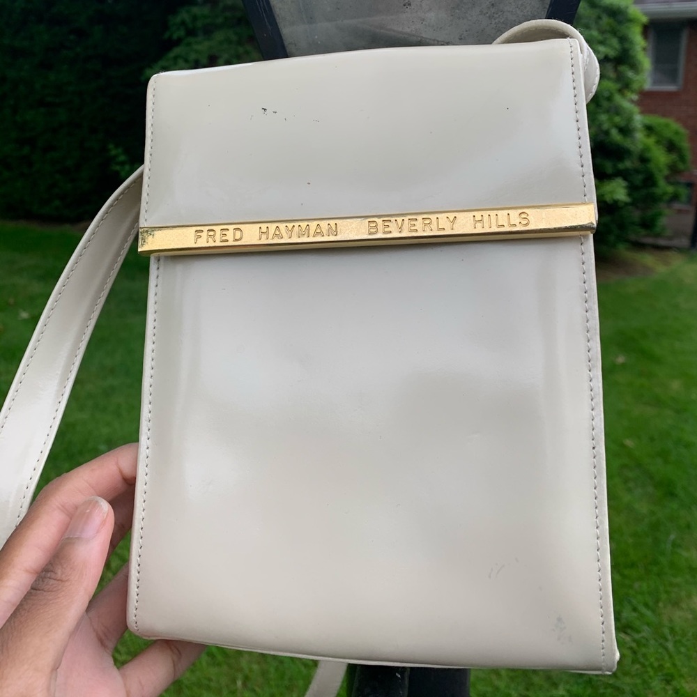 Vintage Fred Hayman cream/white cross body bag